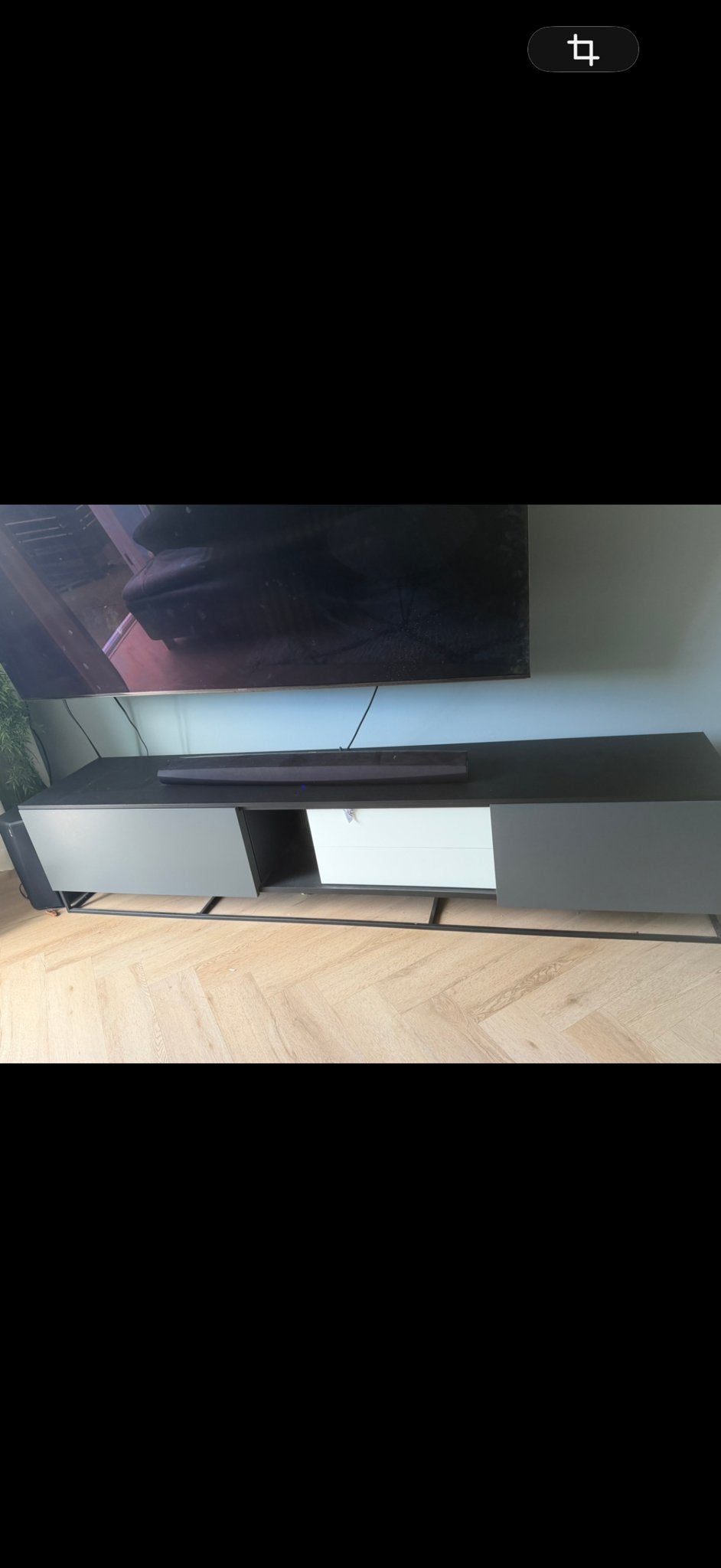 Zo goed als nieuwe Enzo Luca tv-kast in grijs/wit, Ophalen, Overige materialen, 150 tot 200 cm, Zo goed als nieuw
