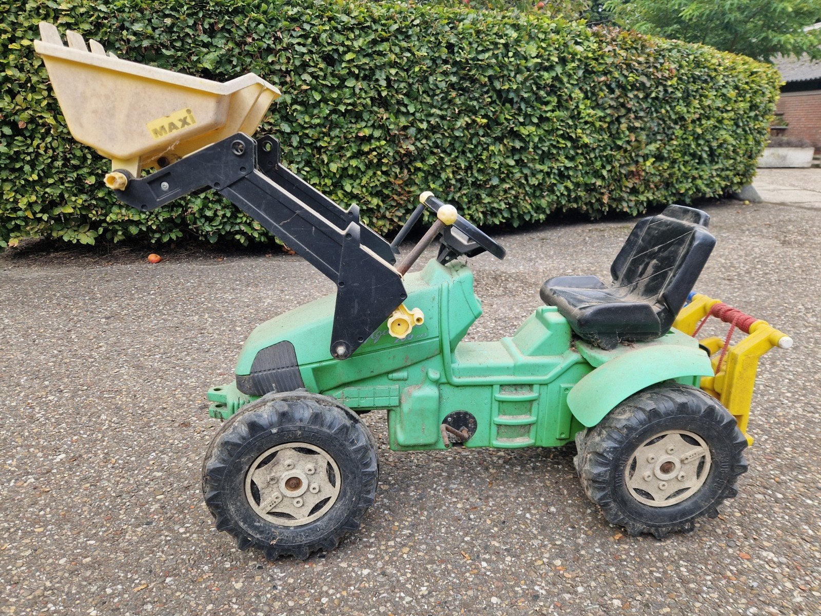 Rolly Toys Deutz Agrotron traptractor met voorlader en lier, Ophalen of Verzenden, Gebruikt, Trapvoertuig