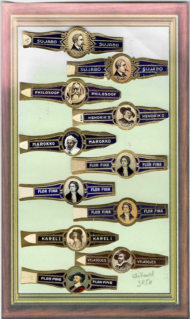 klassiek 11 div. per. blauw, Ophalen of Verzenden, Gebruikt, Sigarenbandjes