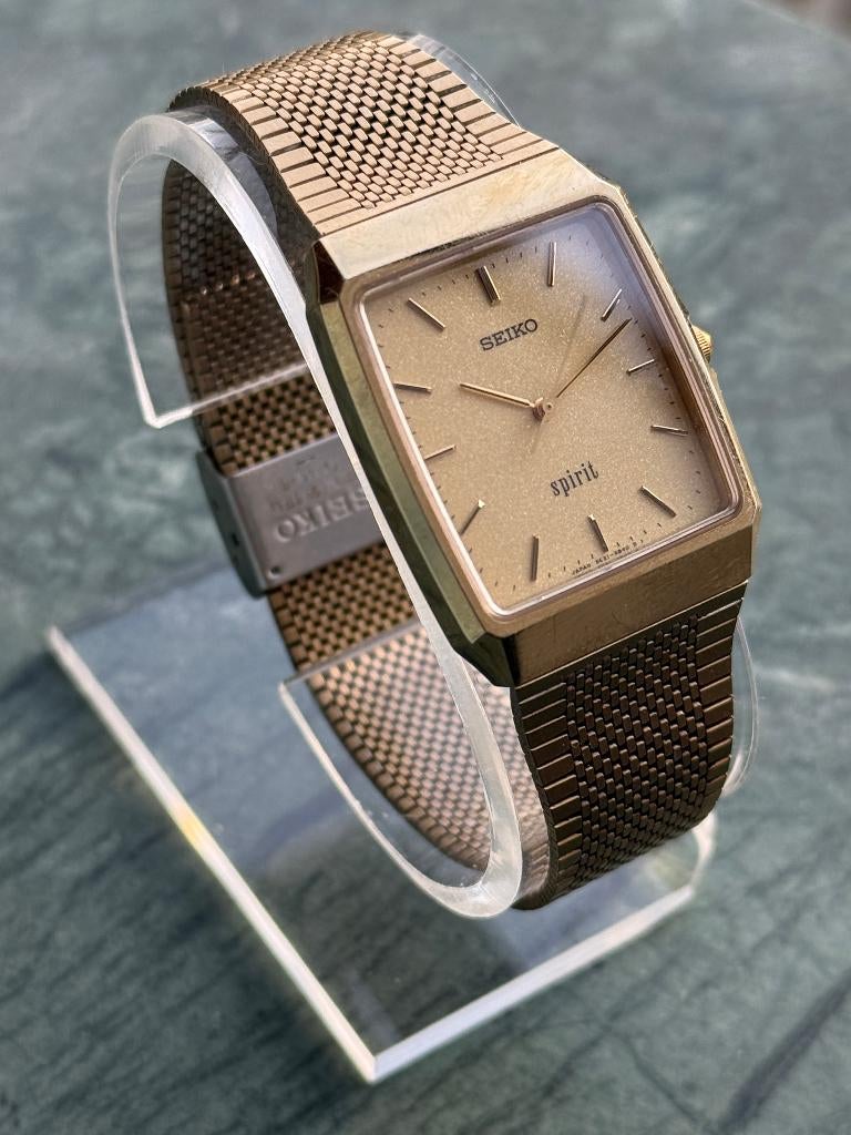 Seiko Spirit "Gold Dust" Tank (5E31-5A60) – Quartz, Ophalen, Zo goed als nieuw, Staal, Seiko