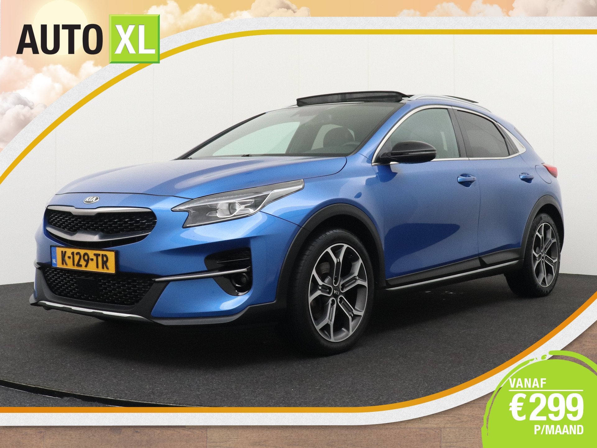 Kia Xceed 120 PK T-GDi GT-Line Pano-Dak Leder Trekhaak Camer, Auto's, Voorwielaandrijving, Gebruikt, Blauw, Leder en Stof