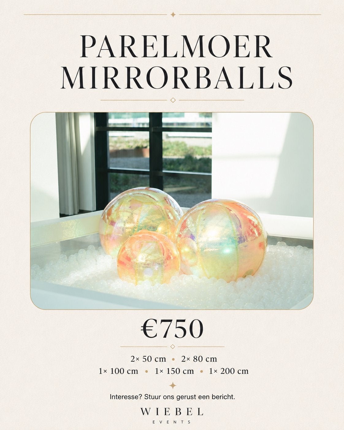 Parelmoer Mirrorballs - Diverse Maten, Ophalen, Zo goed als nieuw