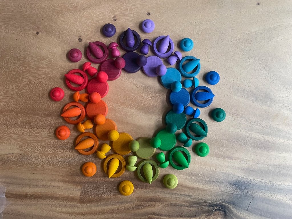 Grote 72x Grapat regenboog set 12x ringen-munten-eitjes etc, NL, Nieuw, Ophalen of Verzenden, Info@handmadebycharlie.nl