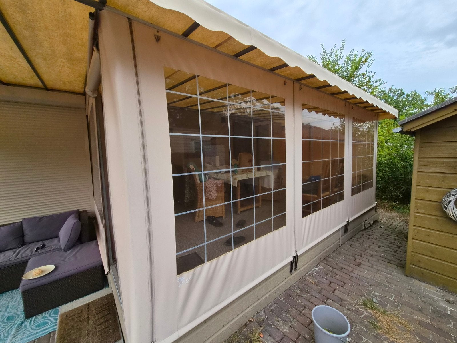 Voortent chalet, Ophalen, PVC