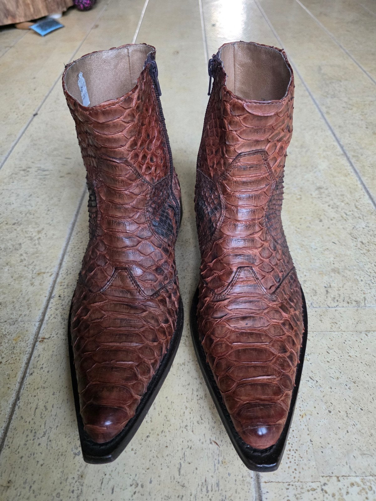 Italiaanse python boots mt 43. Cowboy western laarzen, Ophalen of Verzenden, Bruin, Boots