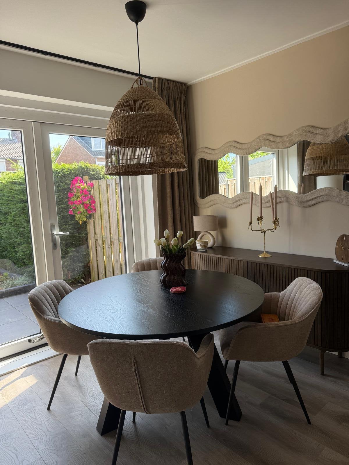 Rieten Ikea hanglamp Torared / 55 cm, Ophalen, Overige materialen, E27 (groot), Zo goed als nieuw