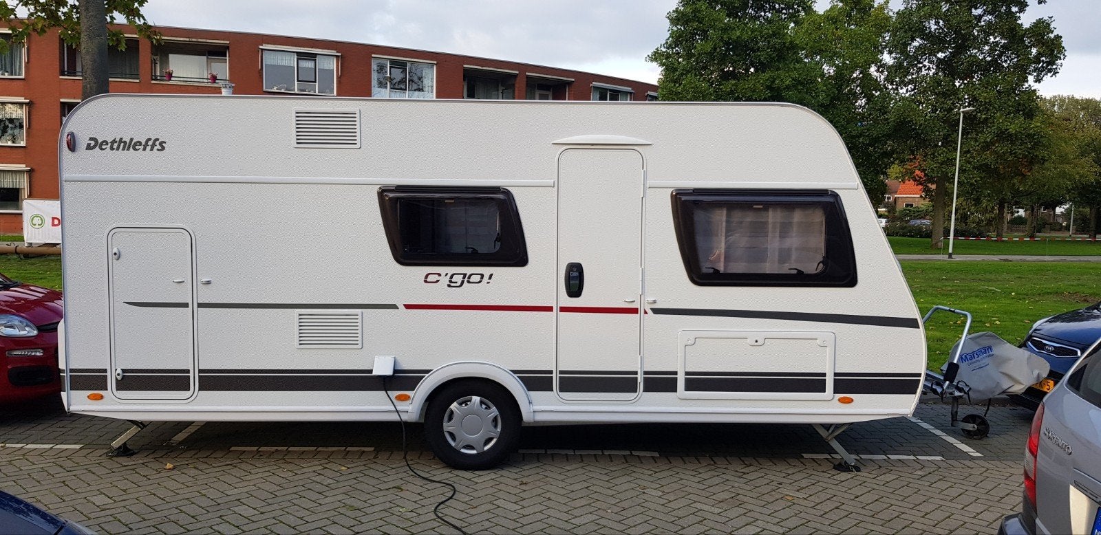 Dethleffs c'go 495 QSK 2019, Caravans en Kamperen, Standaardzit, Vast bed, Particulier, Dethleffs
