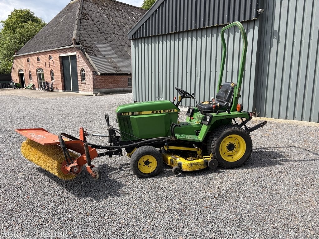 John Deere 655 minitrekker met maaier en veger, Tuin en Terras, Elektrische starter, John Deere, John deere, 120 cm of meer