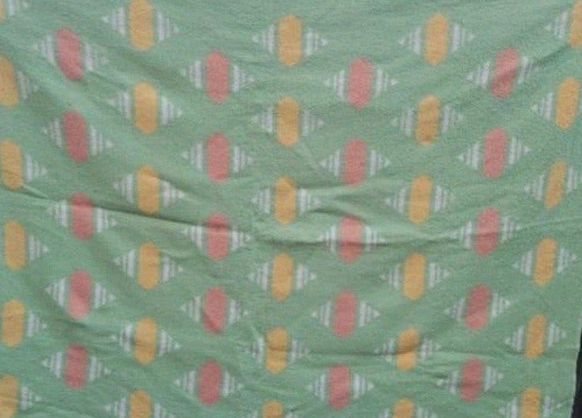 Vintage wollen deken met geometrisch patroon, Antiek en Kunst, Ophalen of Verzenden
