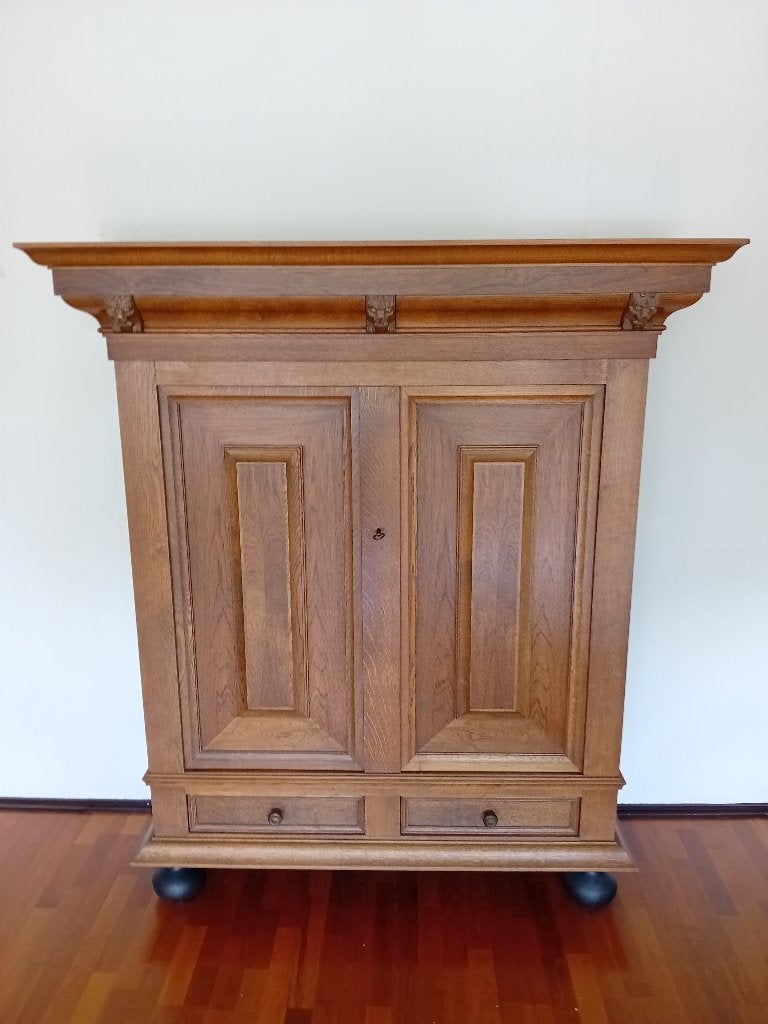 Massief eikenhouten servieskast 1975, Ophalen, Gebruikt