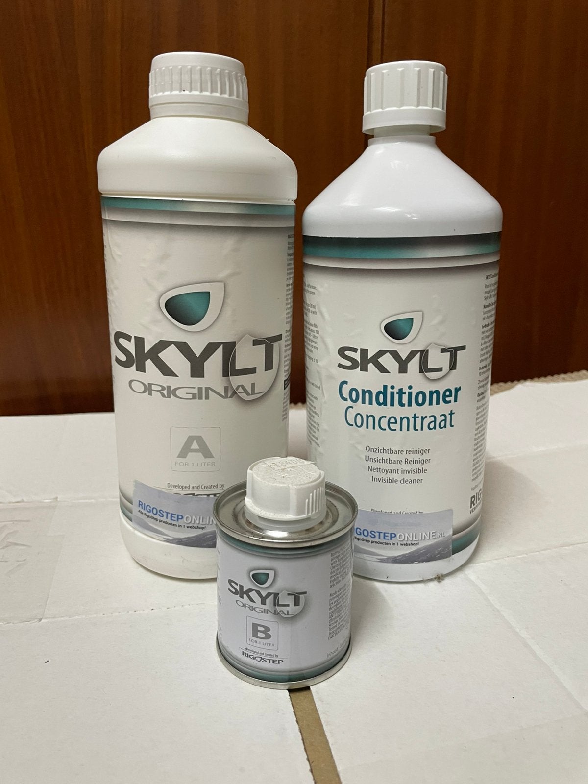 Rigostep Skylt conditioner en ultramatte Pu-Lak zie tekst, Ophalen of Verzenden, Nieuw, Wit, Lak
