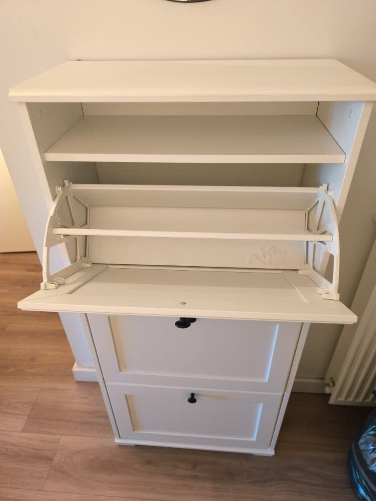 IKEA BRUSALI schoenenkast – wit, 3 vakken, Ophalen, Gebruikt, Landelijk