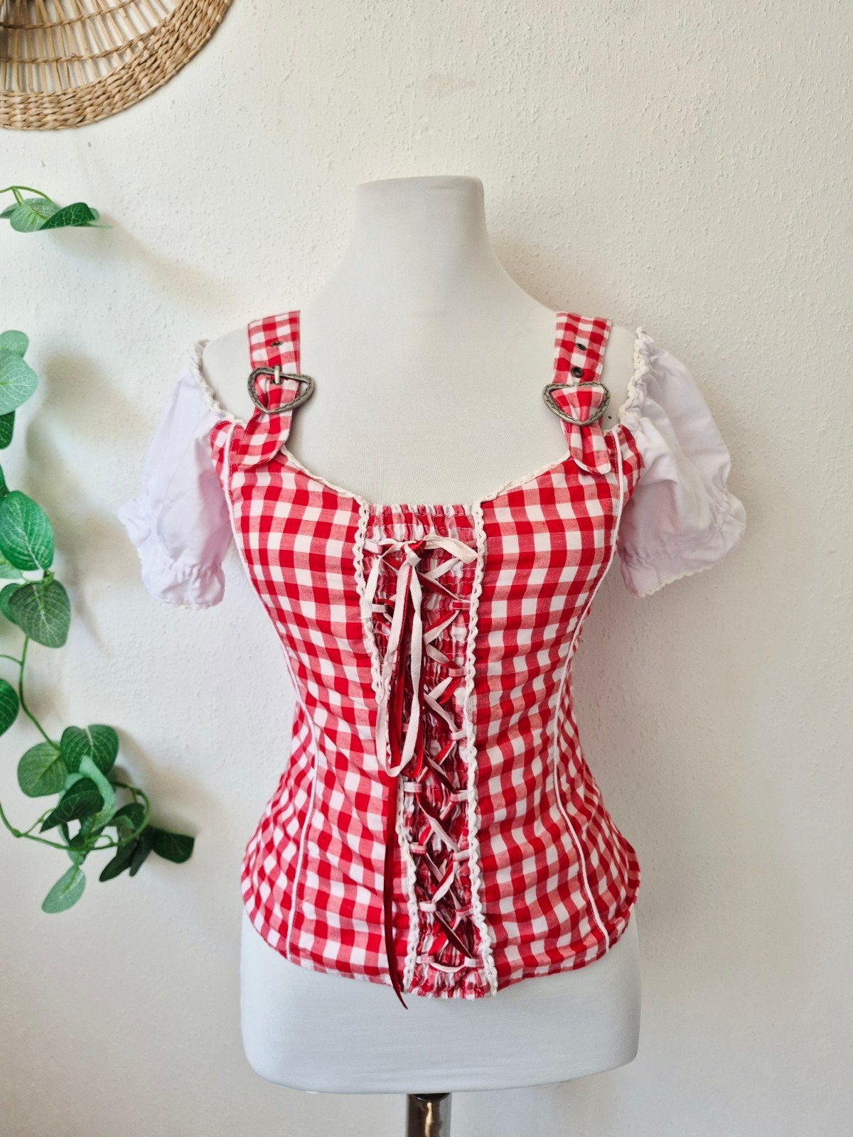 Vintage cottage dirndl Tirol corsettop S, Ophalen of Verzenden, Zo goed als nieuw, Alphorn, Maat 36 (S)