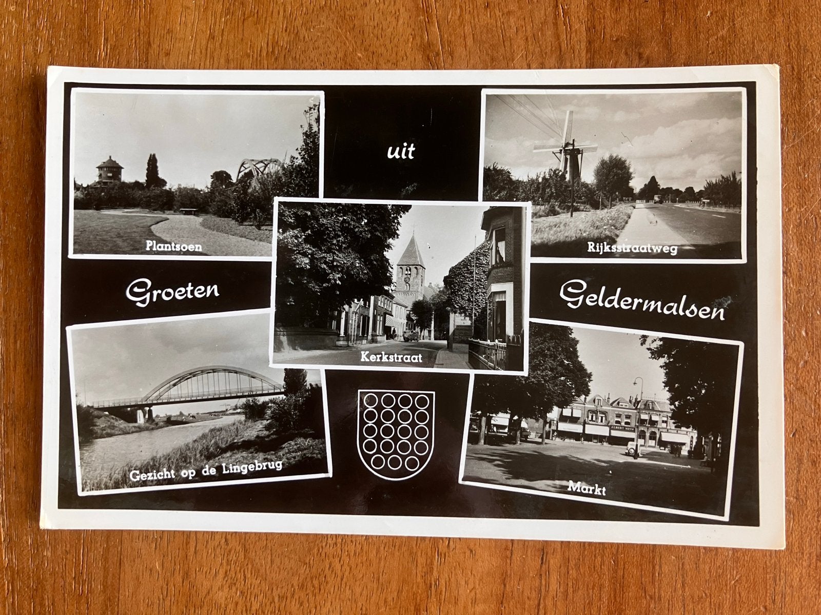 Groeten uit Geldermalsen (Gelderland). 1960, Ophalen of Verzenden, 1940 tot 1960, Ongelopen, Gelderland