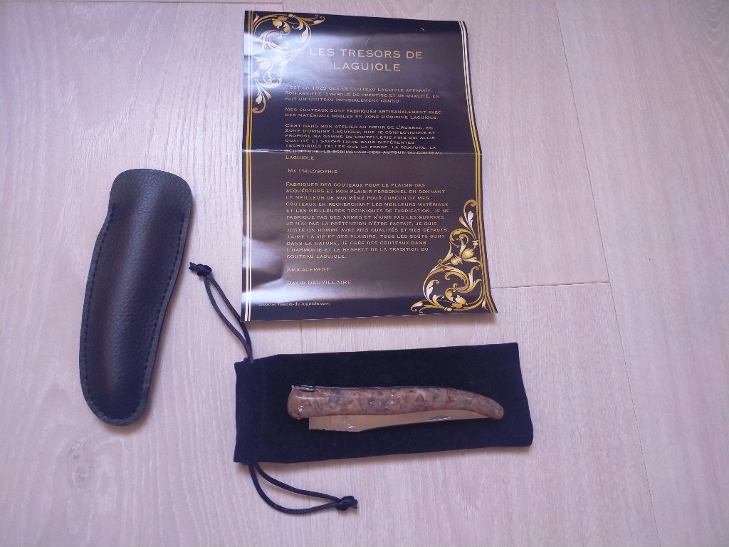 Laguiole zakmes David Dauvillaire esdoorn wortel hout nieuw, Ophalen of Verzenden, Nieuw