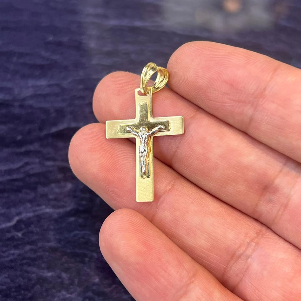 14k gouden kruis kettinghanger nieuw, Sieraden, Tassen en Uiterlijk, Kettinghangers, Ophalen of Verzenden, Zo goed als nieuw, Goud