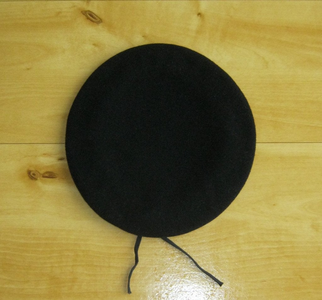 Zwarte Retro baret uit de jaren 80, Ø 19 cm, NIEUW., Ophalen of Verzenden, Nieuw