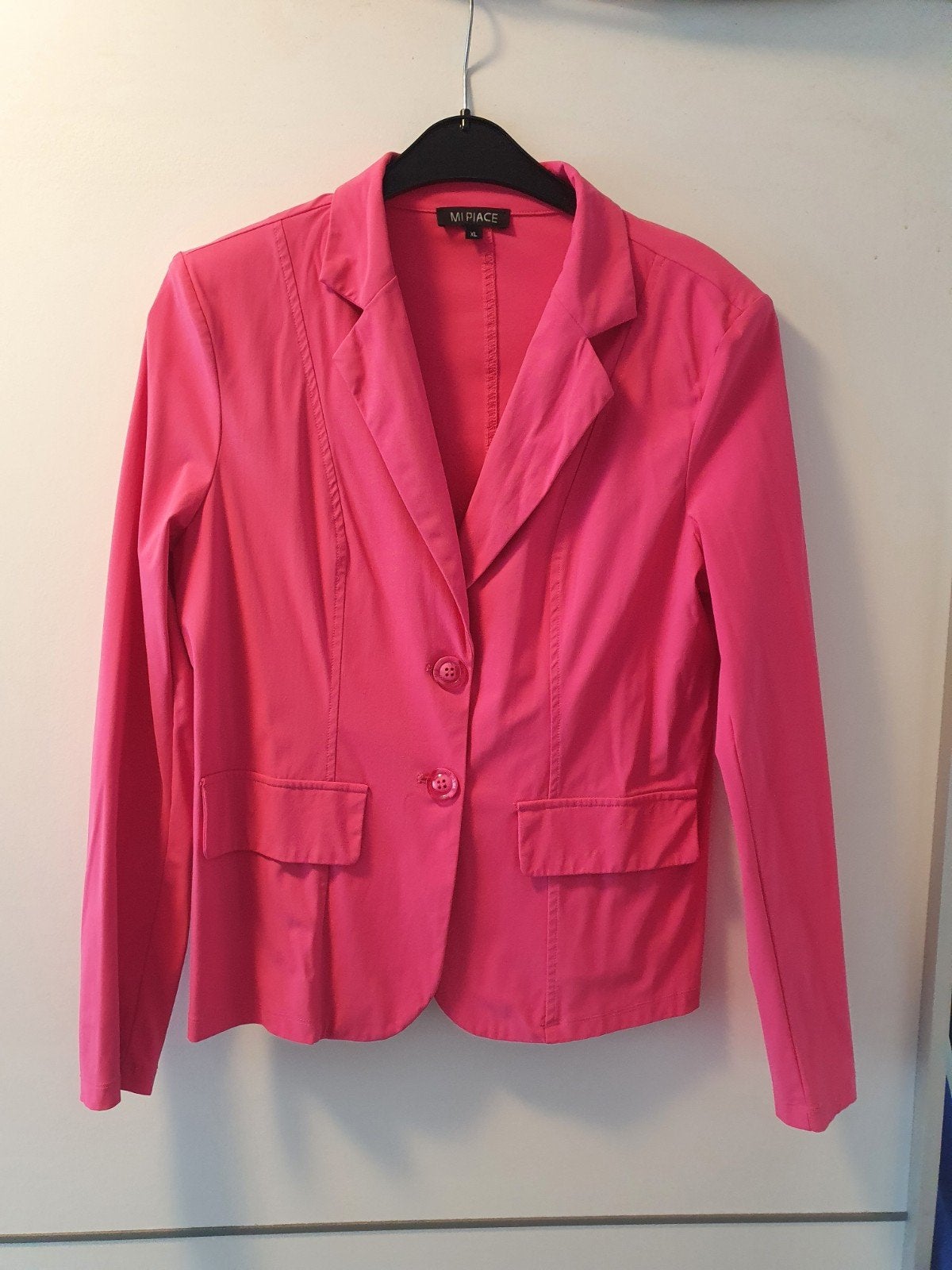 Zgan! Roze travelstof blazer van Mi Piace maat XL!, Kleding | Dames, Verzenden, Zo goed als nieuw, Maat 46/48 (XL) of groter, Roze