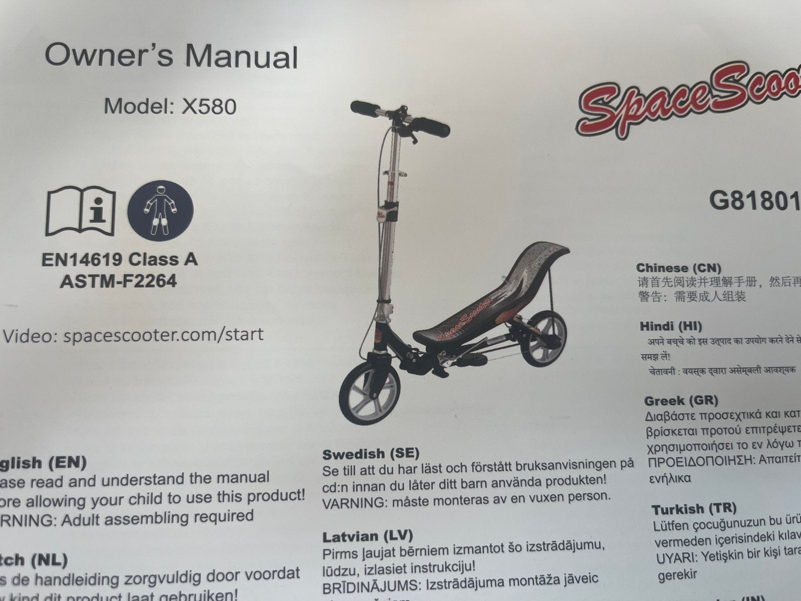 Space Scooter X580 Roze - Plezier voor Jong en Oud!, Ophalen, Gebruikt, Gewone step