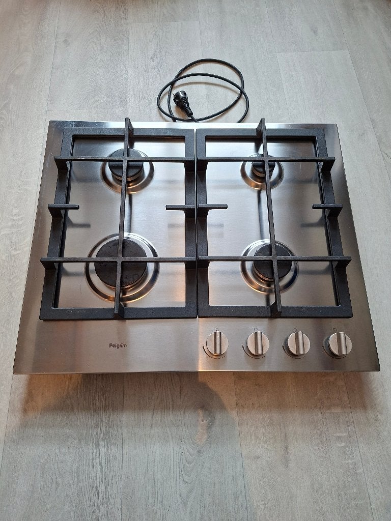 Gaskookplaat 62 cm 4 pits van Pelgrim, Witgoed en Apparatuur, Ophalen, Gebruikt, 4 kookzones, Inbouw