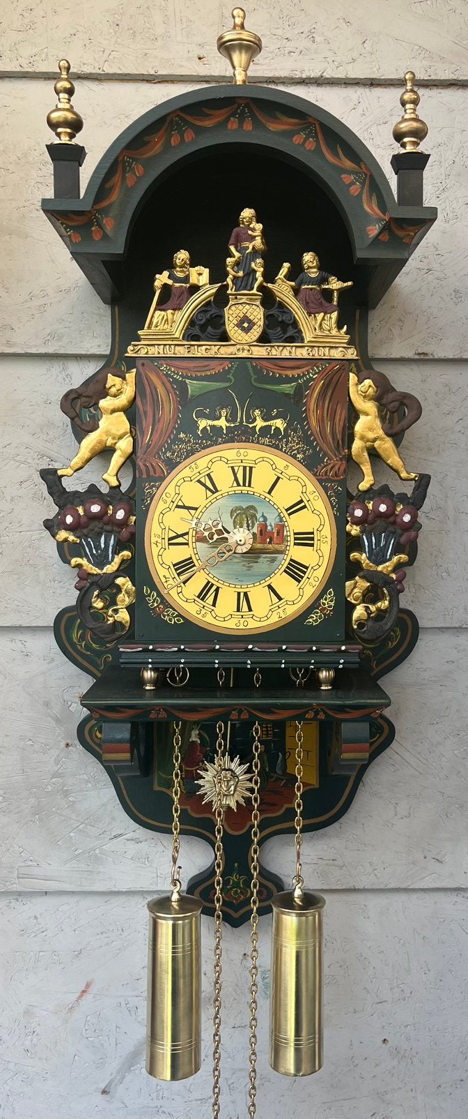 Grote en zeer nette bijzondere Salomonklok, Antiek en Kunst, Ophalen