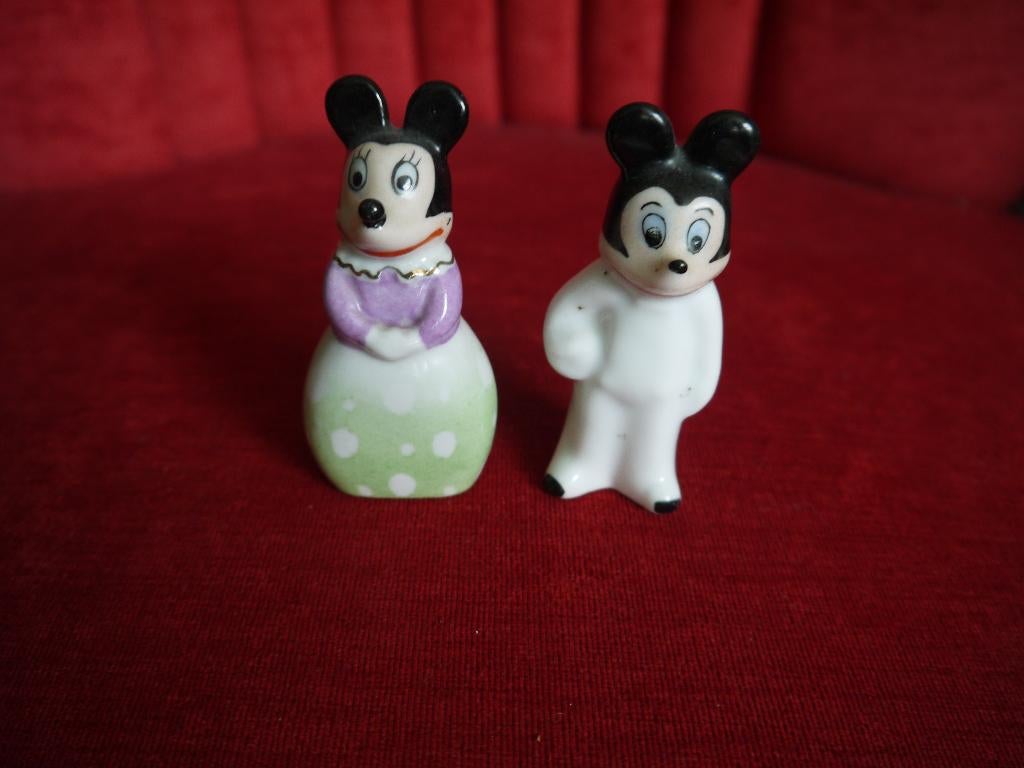 mickey en minni mouse beeldjes 30er jaren, Verzamelen, Disney, Gebruikt, Beeldje of Figuurtje, Mickey Mouse, Ophalen of Verzenden