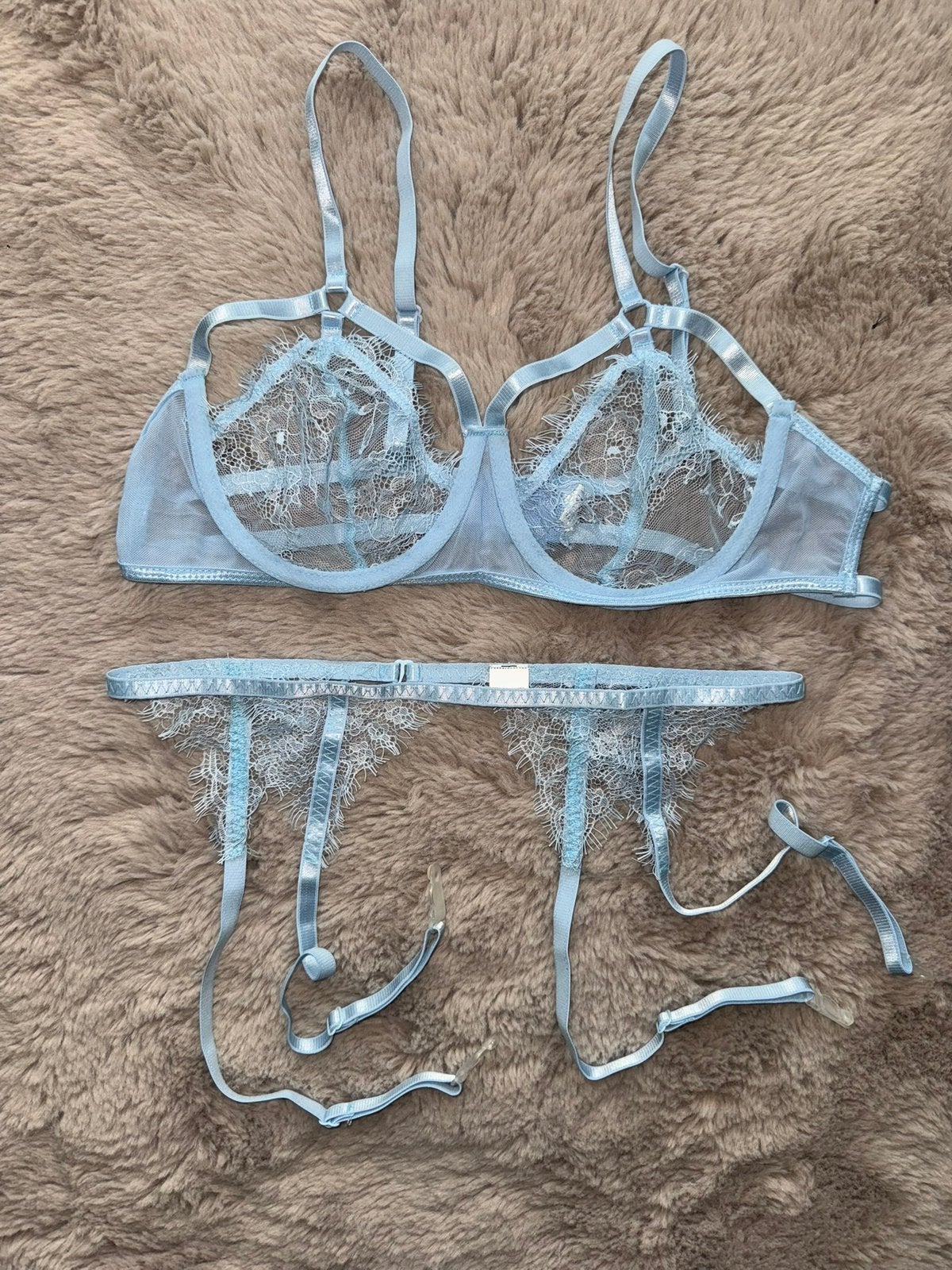 Bh met jarretels blauw, Ophalen of Verzenden, Zo goed als nieuw, Kleding