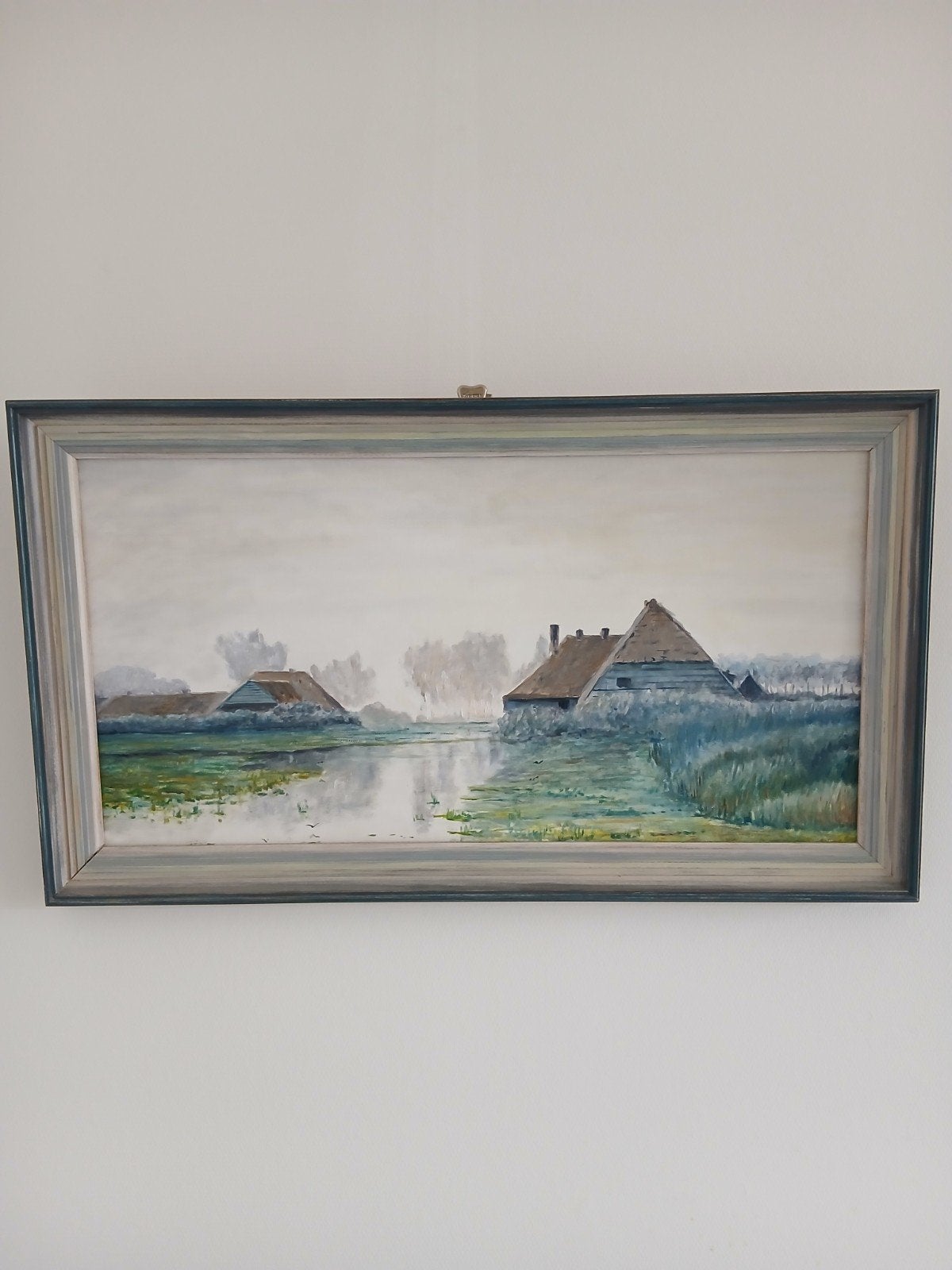 Ingelijst landschapsschilderij, Antiek en Kunst, Ophalen of Verzenden