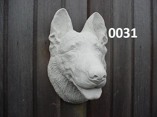 Herders hond hoofd.  nr 0031, Tuin en Terras, Ophalen of Verzenden, Nieuw, Beton, Dierenbeeld