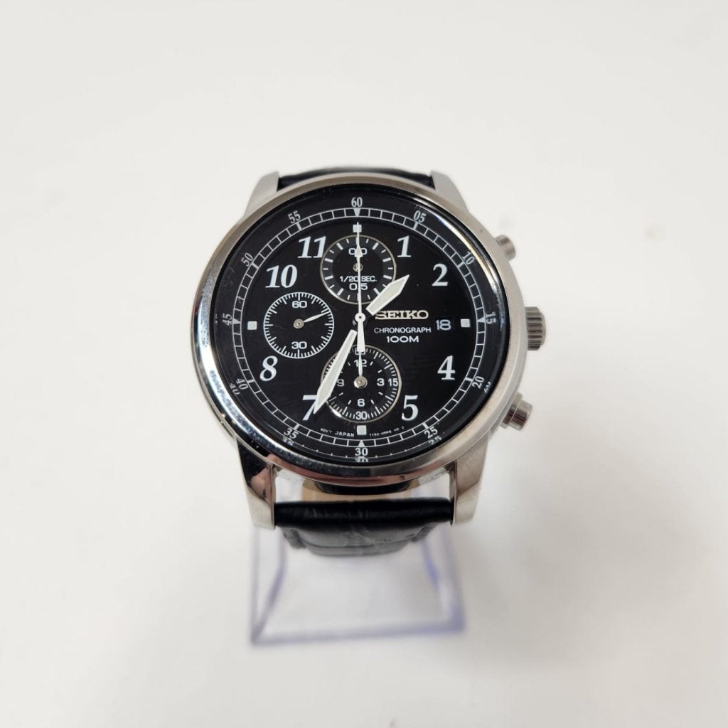 Seiko Chrono heren lederen band Quartz | nette staat, Seiko, Zo goed als nieuw, Support@seiko.com, 5-11, Akasaka 2-chome
Minato-ku, Tokyo 107-0052
Japan
