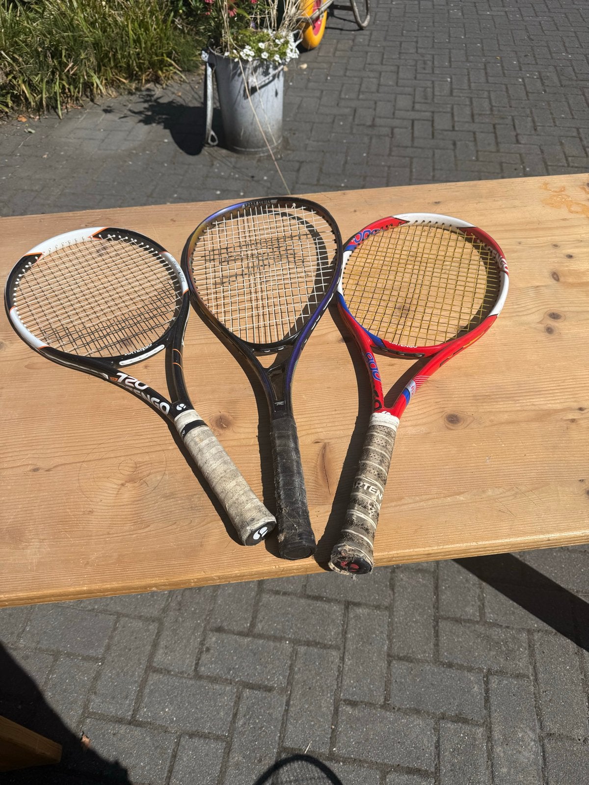 3 gebruikte tennisrackets - diverse merken, Ophalen, Gebruikt, Racket, Wilson