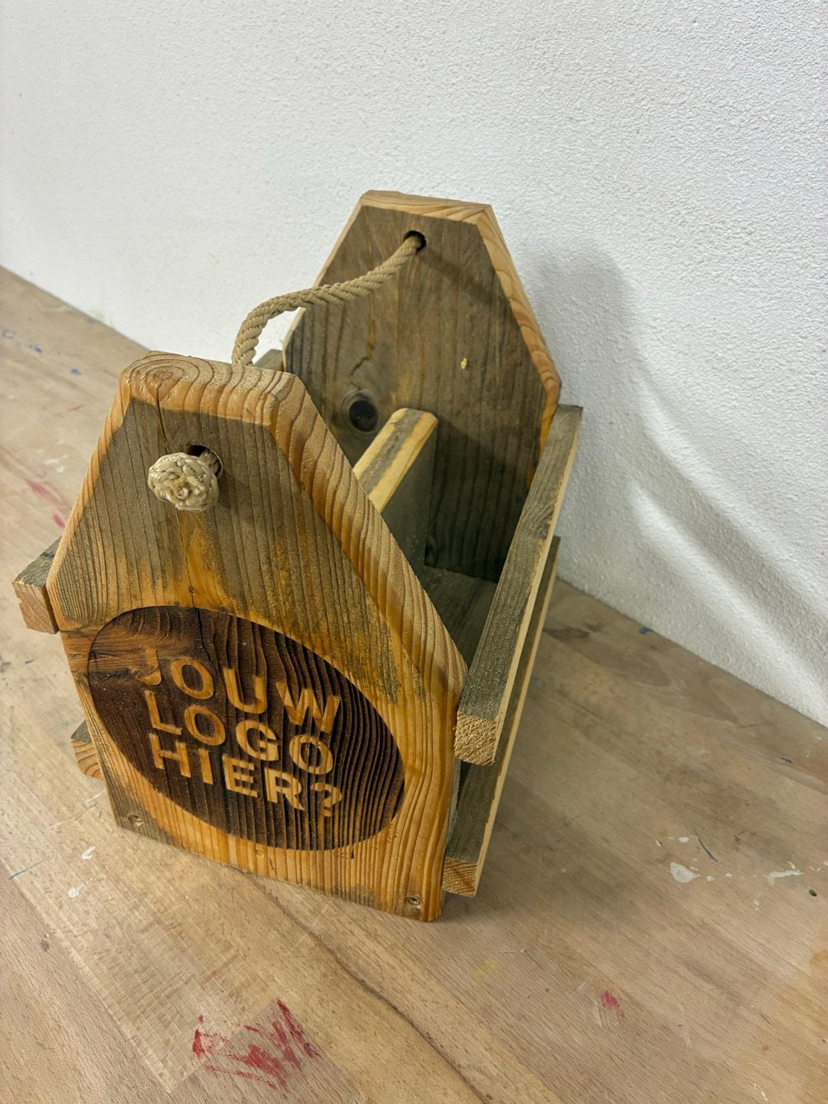 Flessen kratje met eigen ontwerp gravering, Ophalen, Hout, Nieuw, Landelijk