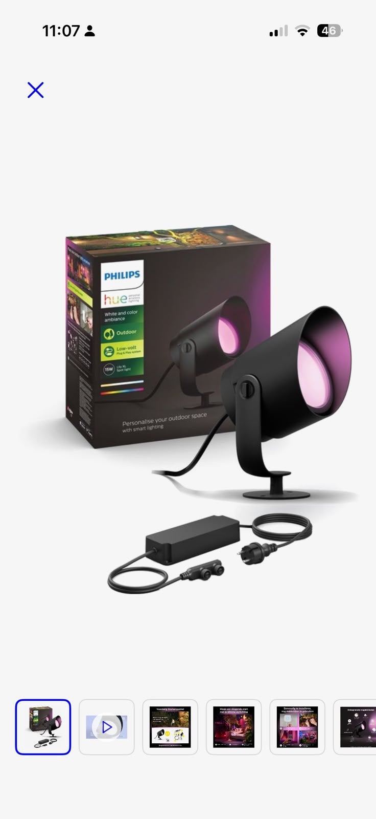 Philips Hue Lily XL-tuinspot(s), Huis en Inrichting, Ophalen of Verzenden, Nieuw, Metaal of Aluminium