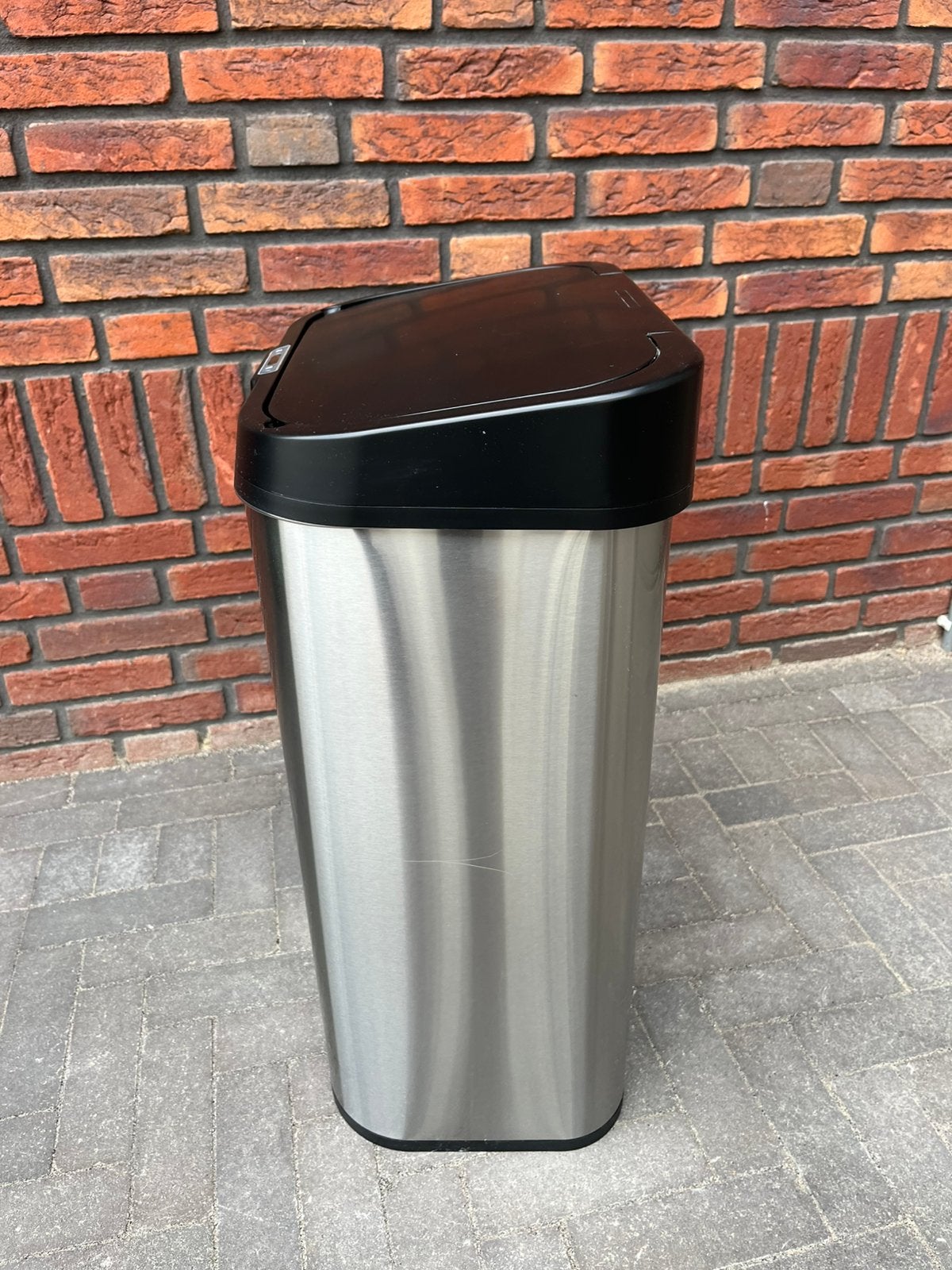 Prullenbak met sensor, 40 liter of meer, Ophalen of Verzenden, Zo goed als nieuw, Rvs