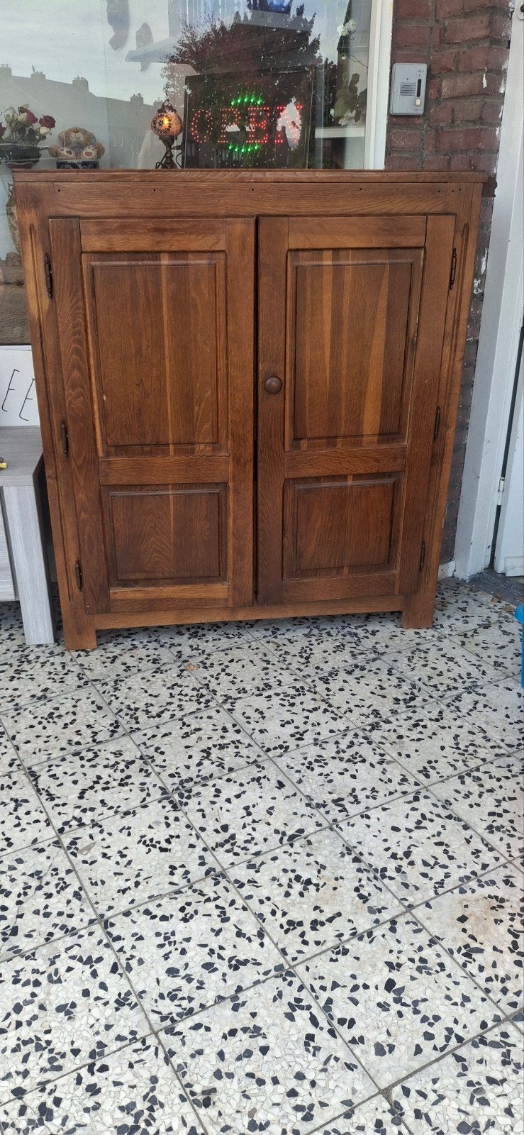 Vintage Houten Kastje met Twee Deuren - 110x50x125 cm, Ophalen