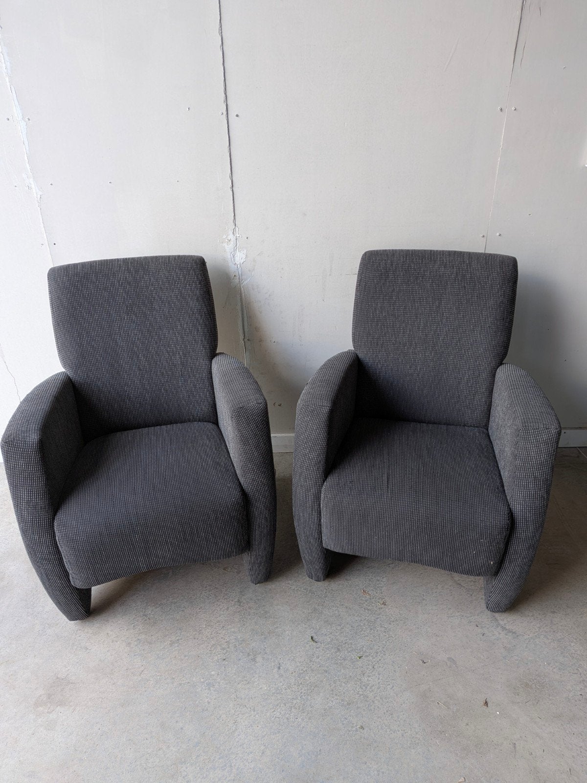 Set van 4 Riverdale fauteuils - Antraciet/Donkergrijs, Gebruikt, 75 tot 100 cm, Ophalen of Verzenden, Stof