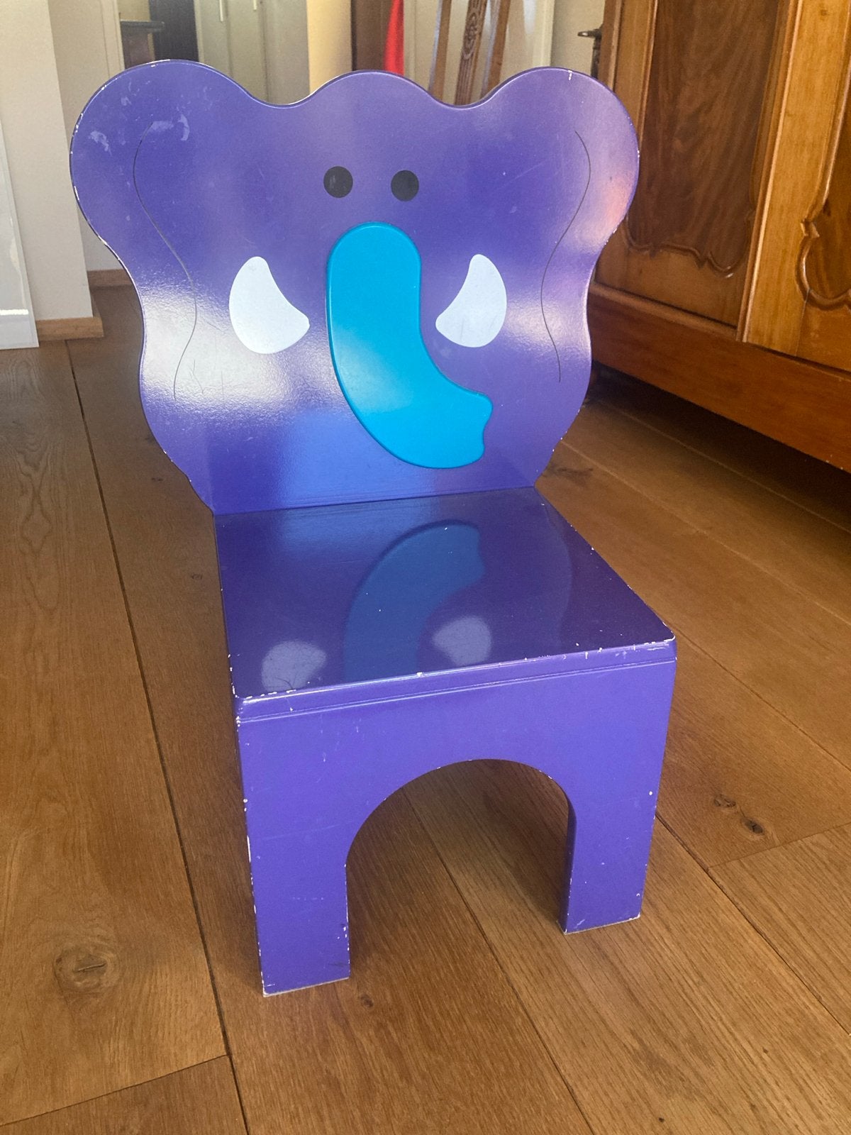 Leuke paarse kinderstoel met olifant design, Ophalen, Gebruikt, Stoel(en)