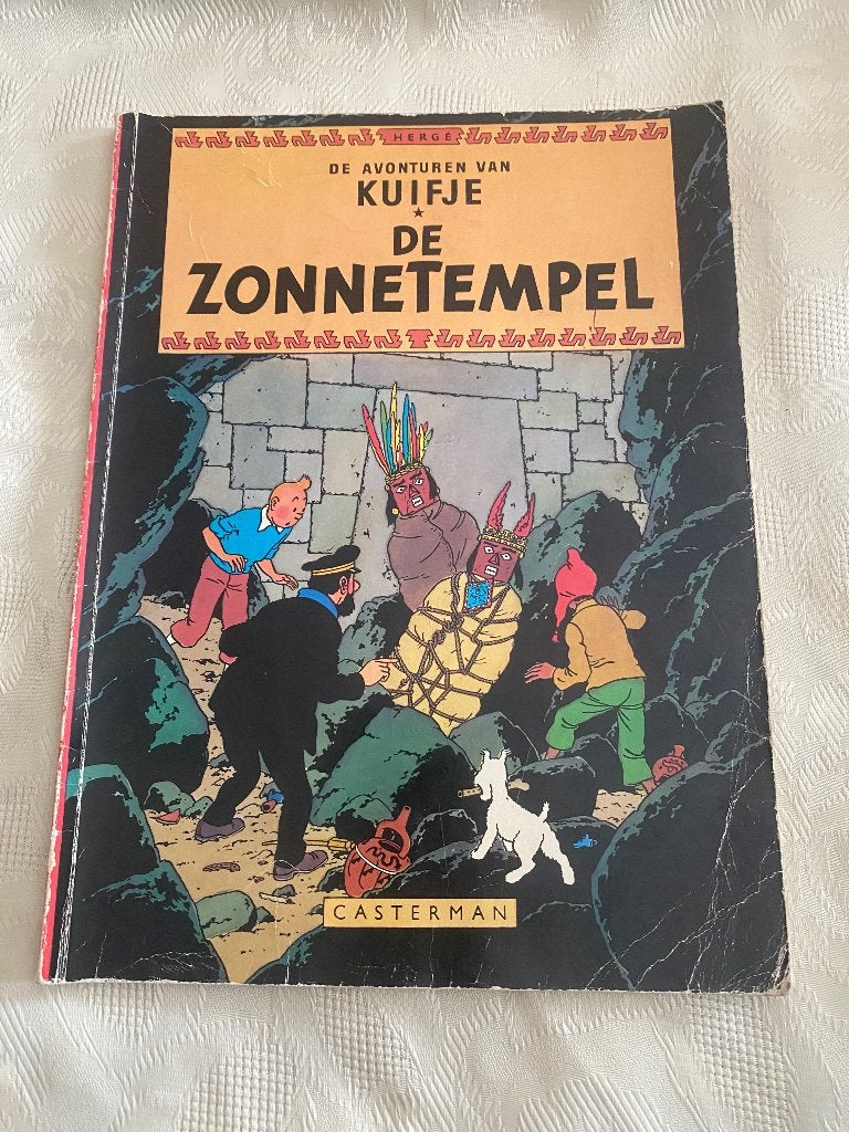 Kuifje De Zonnetempel - Casterman stripboek, Boeken, Gelezen, Eén stripboek, Ophalen of Verzenden, Hergé