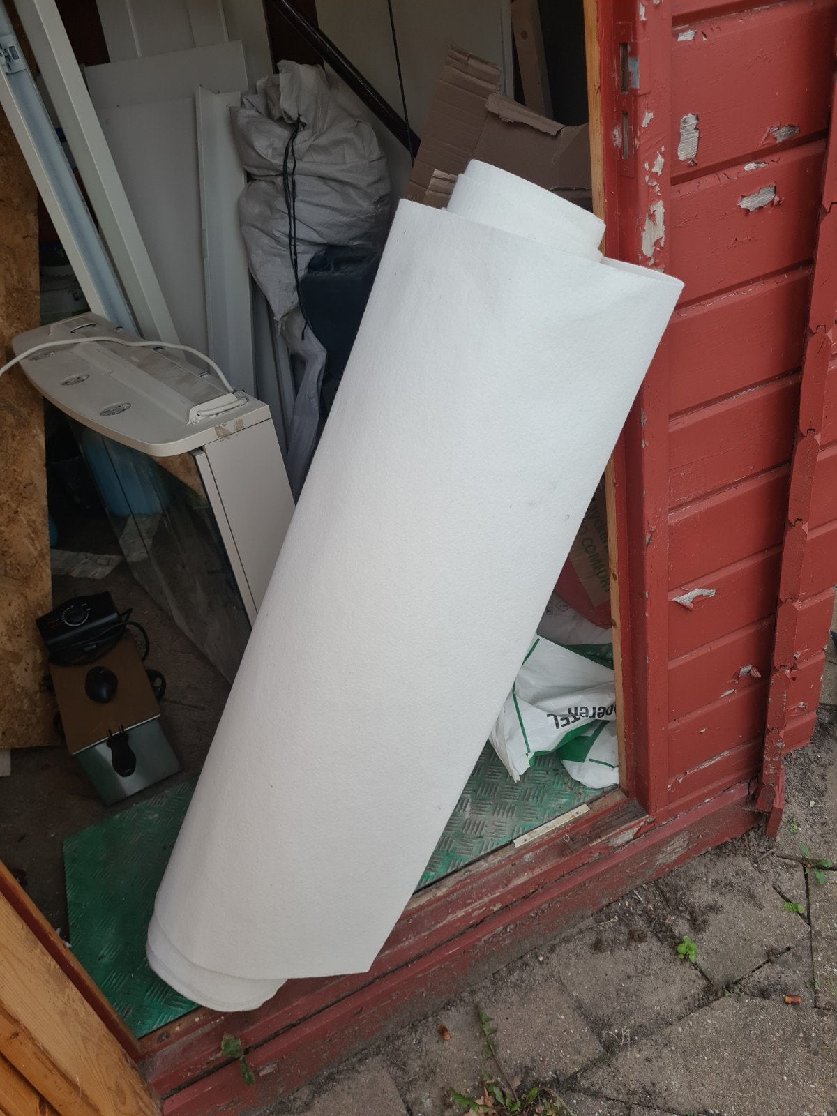 Witte loper 10m x 1m, Gebruikt, Wit, 200 cm of meer, Rechthoekig