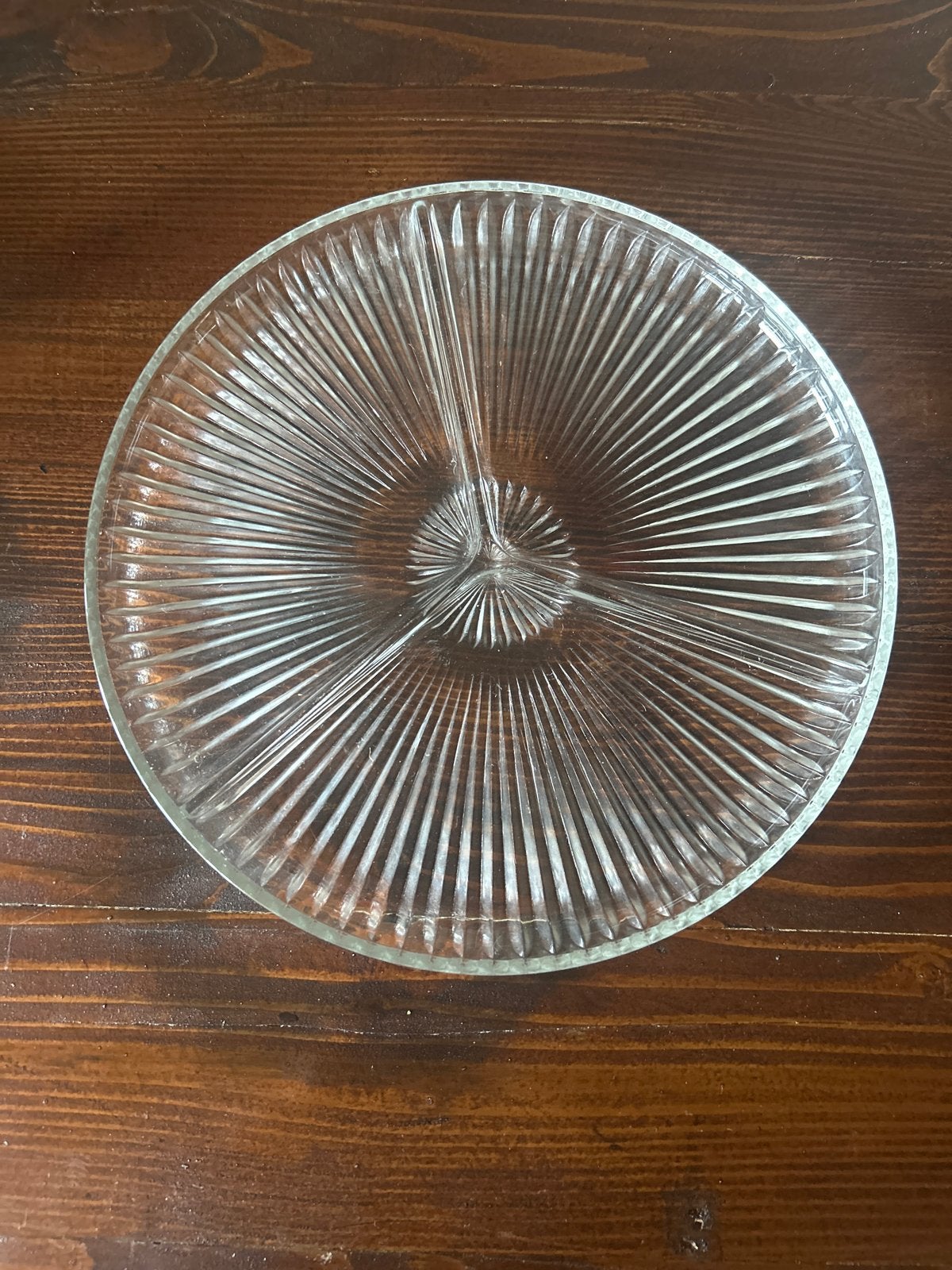 Vintage 3-vaks serveerschaal - Helder persglas met ribbels, Antiek en Kunst, Ophalen of Verzenden