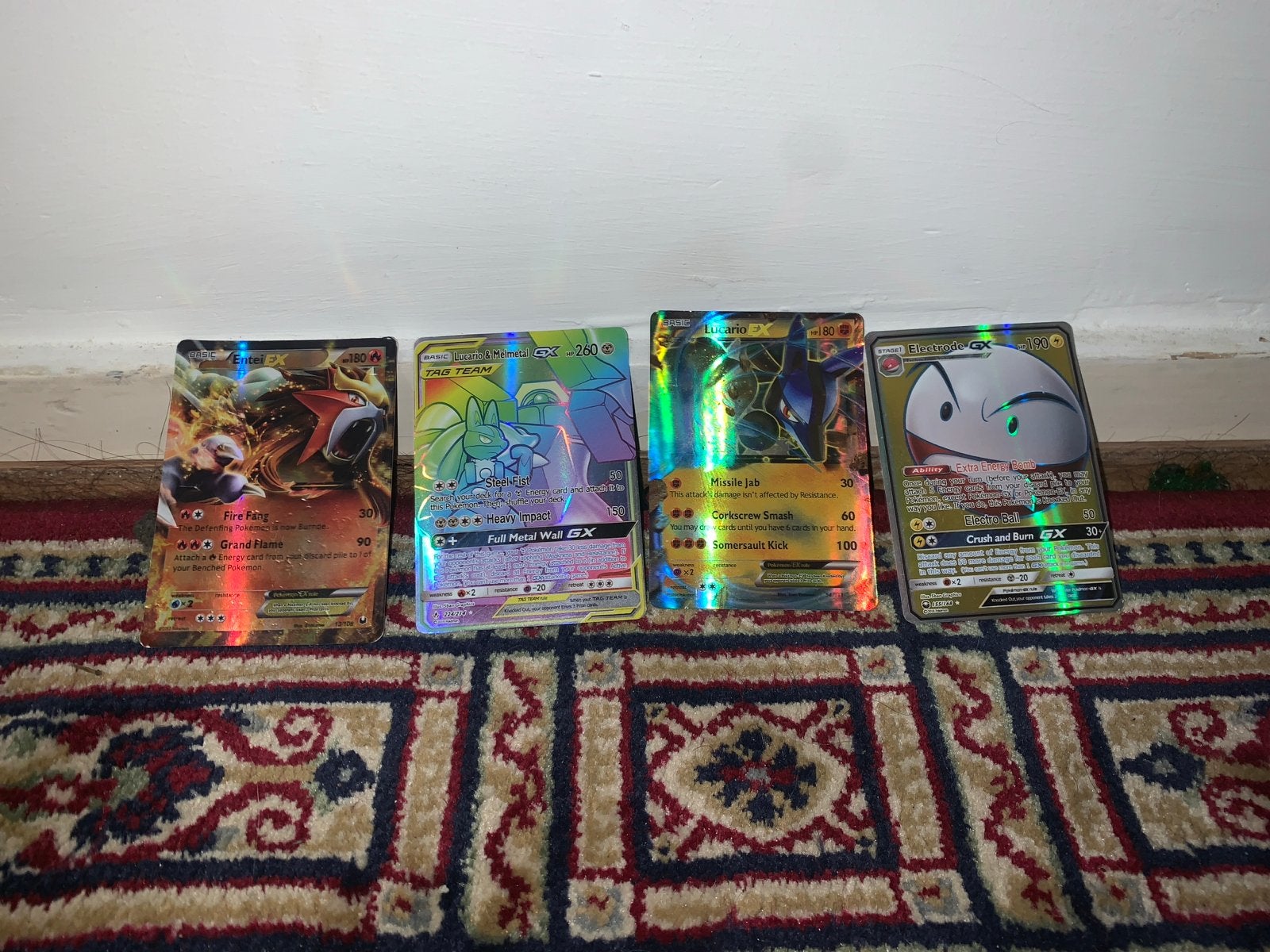 4 zeldzame Pokémon GX/EX kaarten - Foil, Ophalen, Gebruikt, Meerdere kaarten, Foil