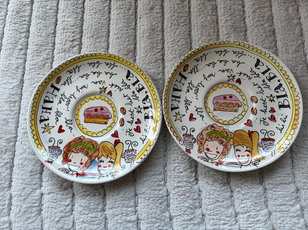 2x Blond Amsterdam ‘Even Bijkletsen’ schotel, Huis en Inrichting, Keuken | Servies, Blond Amsterdam, Ophalen of Verzenden, Zo goed als nieuw