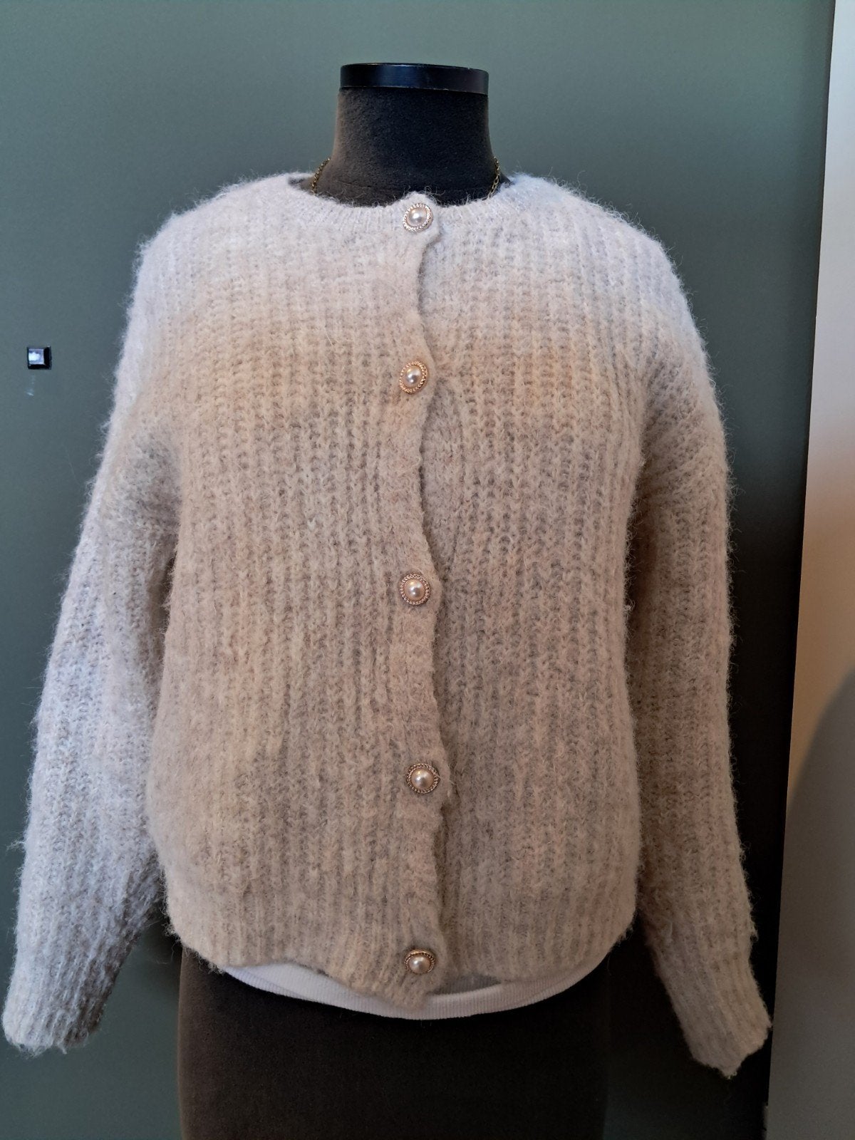 Leuke vestje, Beige, Ophalen of Verzenden, Maat 36 (S), Merkloos