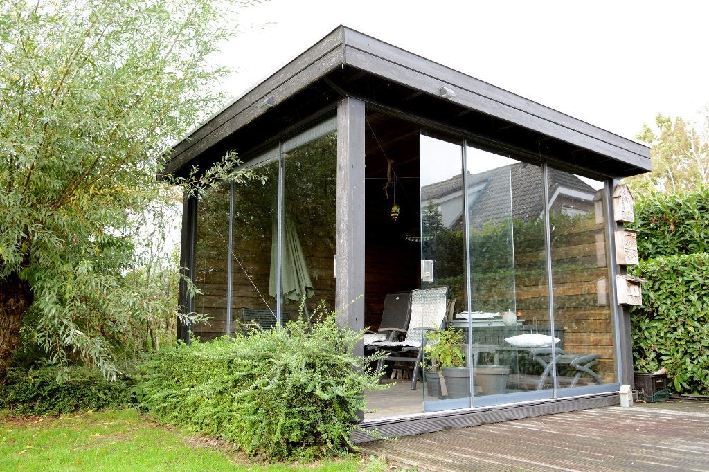 Houten tuinkamer, Ophalen, 200 tot 400 cm, 250 tot 500 cm, Zo goed als nieuw