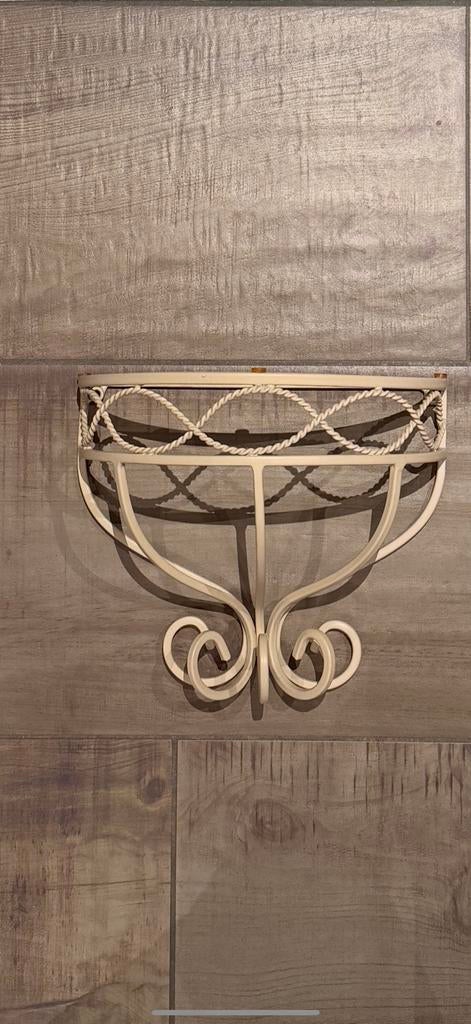 Wand console muur console met glasplaat geslepen rand, Antiek en Kunst, Ophalen of Verzenden