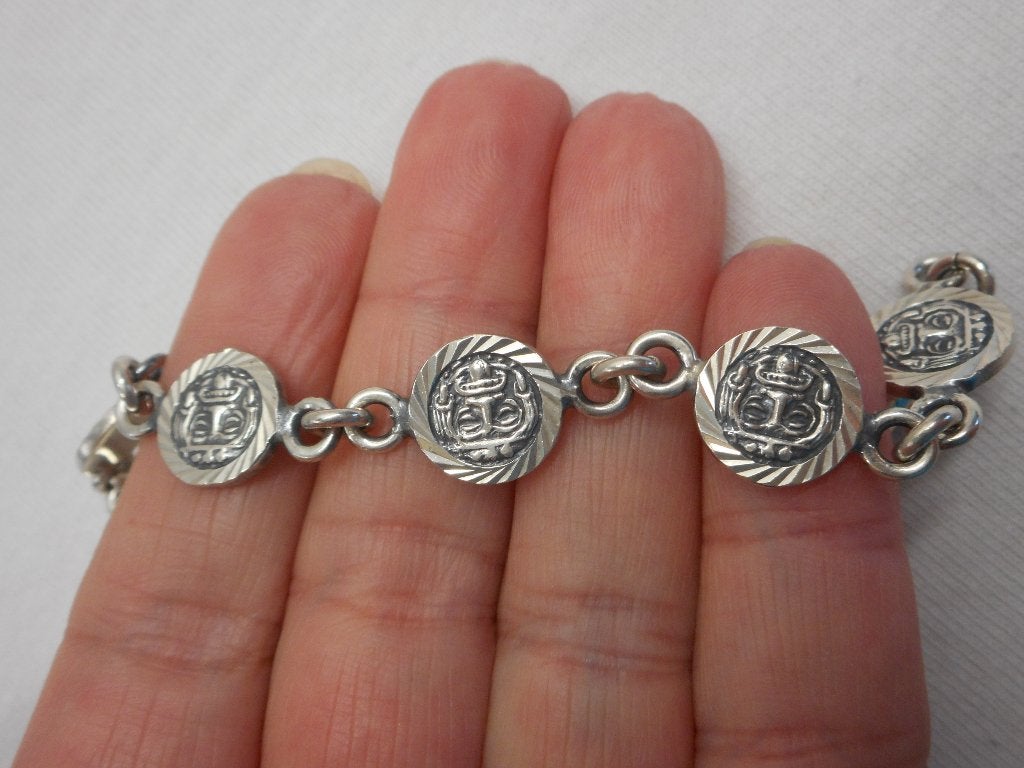 Zilveren aparte vintage armband Mexico nr.492, Sieraden, Tassen en Uiterlijk, Armbanden, Verzenden, Zo goed als nieuw, Zilver