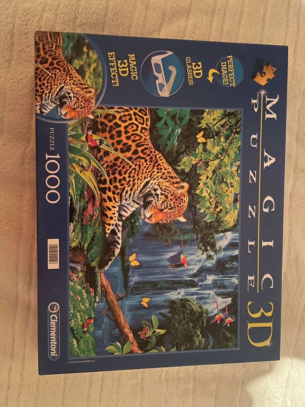 Clementoni Magic 3D Puzzel Jaguar 1000 stukjes, Ophalen of Verzenden, 500 t/m 1500 stukjes, Gebruikt, Legpuzzel