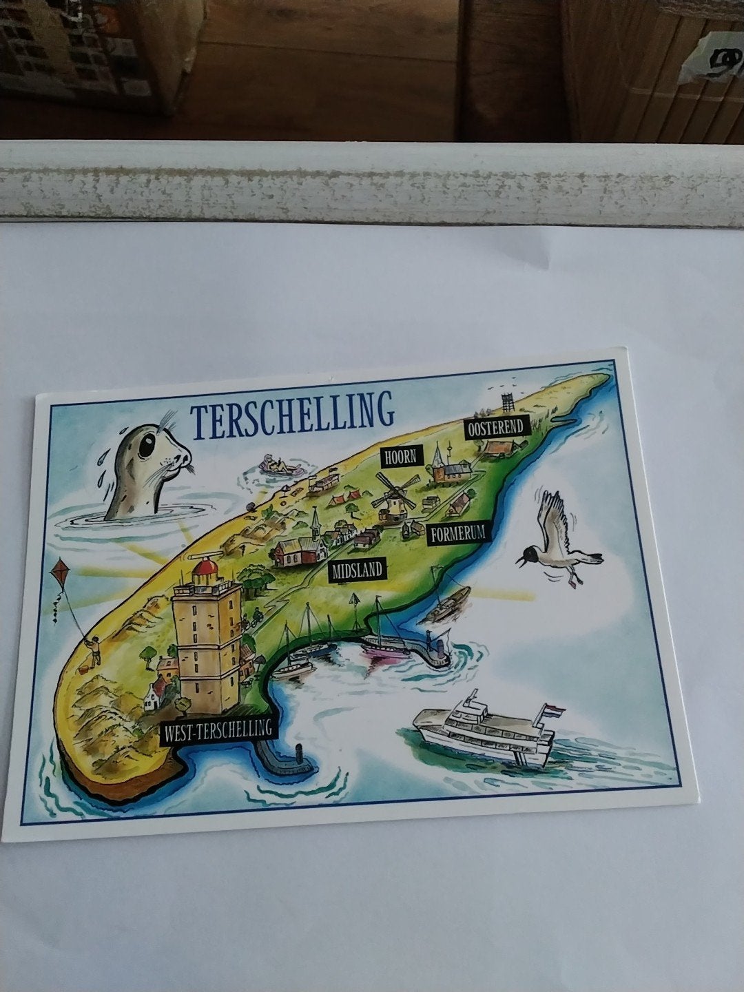 Ansichtkaart Terschelling - Gelopen met postzegels, Ophalen of Verzenden, Waddeneilanden