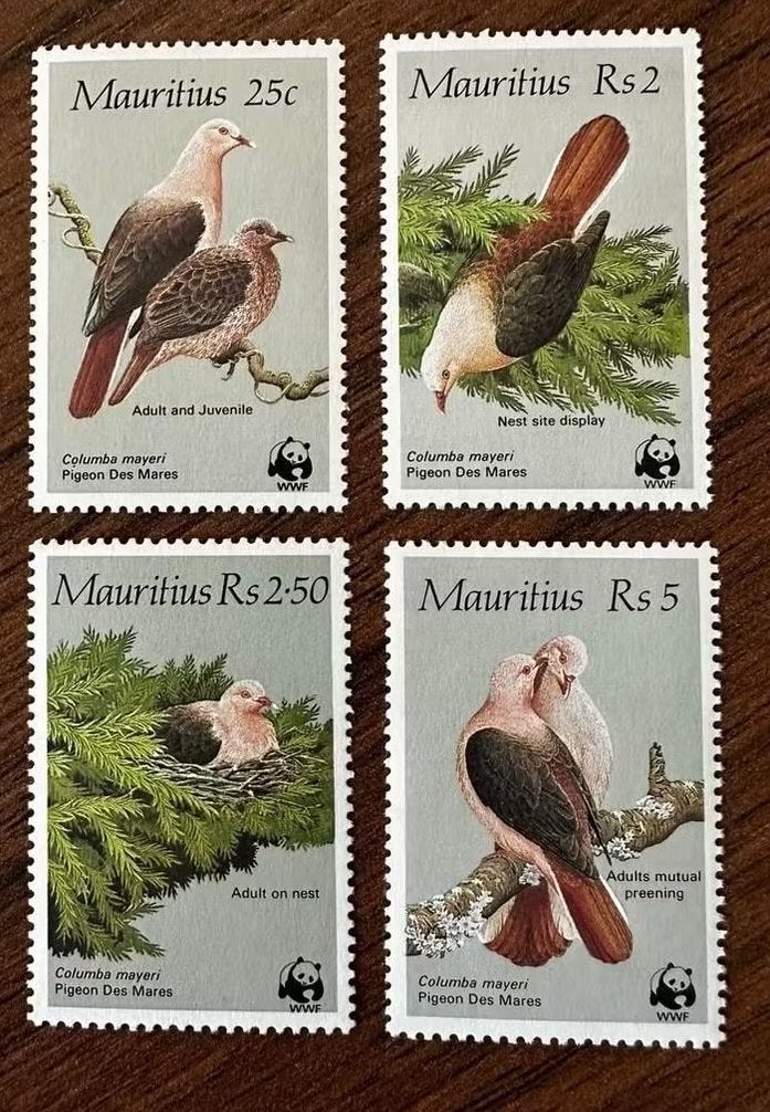 Mauritius 1985 WWF Vogels Duiven Postfris Set, Postzegels en Munten, Ophalen of Verzenden, Postfris
