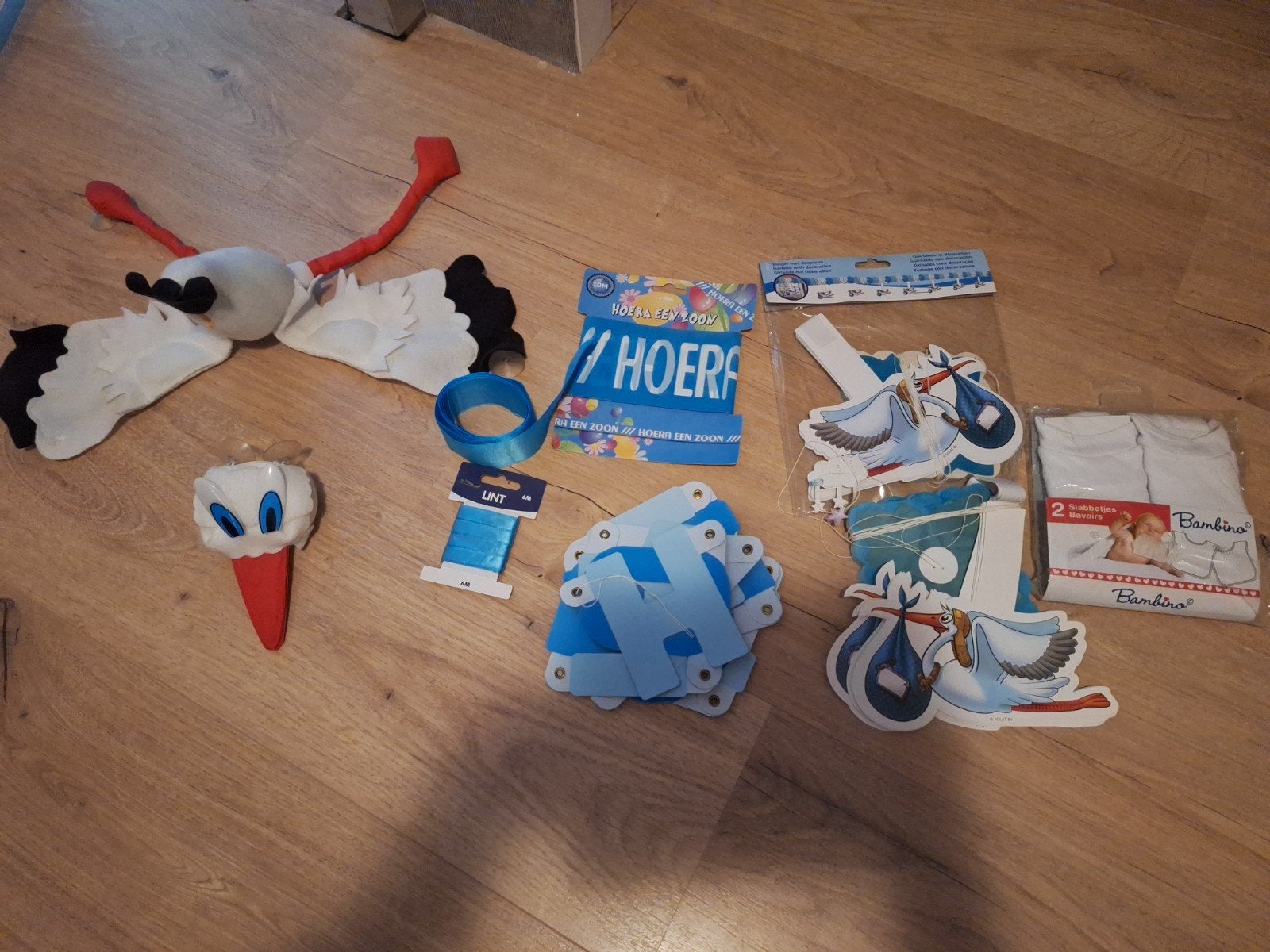 Ooievaar decoratie en geboorte versiering jongen, Ophalen, Nieuw, Versiering, Geboorte of Huwelijk